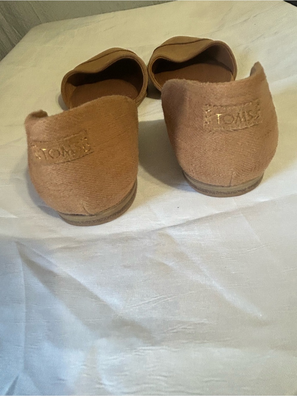 TOMS Tan Suede D'Orsay Pointed Flats - Picture 6 of 9
